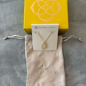 Kendra Scott Gold Necklace with Pink Stone